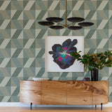 4141-27106 Winslow Green Geometric Faux Grasscloth Wallpaper