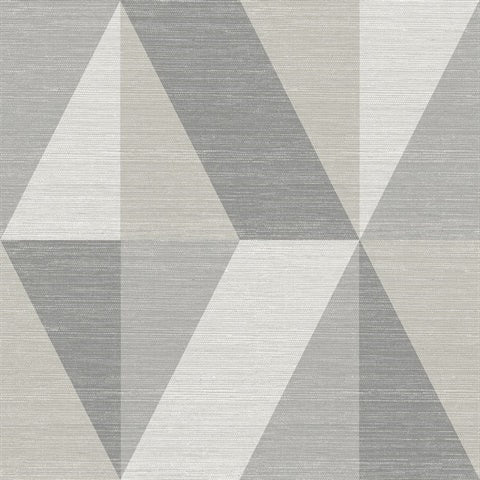 4141-27107 Winslow Stone Geometric Faux Grasscloth Wallpaper