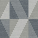 4141-27109 Winslow Slate Geometric Faux Grasscloth Wallpaper