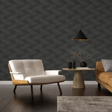 4141-27133 Presley Black Tessellation Wallpaper