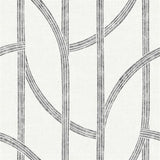 4141-27141 Harlow Black and White Curved Contours Wallpaper