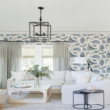 4141-27160 Fulton Blue Shapes Wallpaper