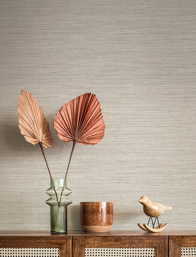 4141-27164 Sheehan Neutral Faux Grasscloth Wallpaper