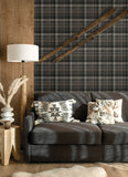  4142-72632 Dutton Plaid Charcoal Wallpaper