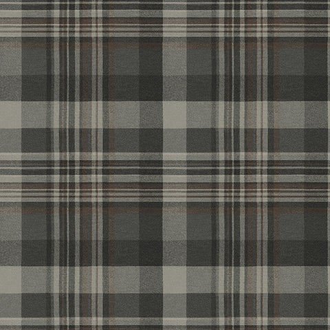  4142-72632 Dutton Plaid Charcoal Wallpaper