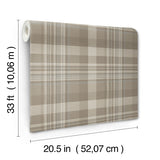  4142-72633 Dutton Plaid Light Brown Wallpaper