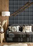  4142-72635 Dutton Plaid Indigo Wallpaper