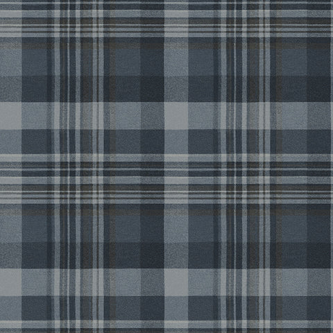  4142-72635 Dutton Plaid Indigo Wallpaper