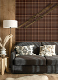 4142-72636 Dutton Plaid Rust Wallpaper