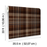 4142-72636 Dutton Plaid Rust Wallpaper