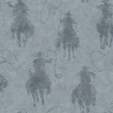 4142-72637 Stockman Silhouette Blue Wallpaper