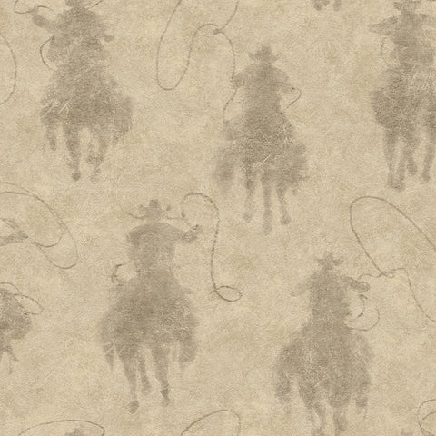  4142-72640 Stockman Silhouette Khaki Wallpaper