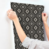 4142-72656 Camp Blanket Black Wallpaper