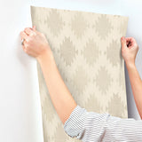  4142-72662 Stitched Heirloom Khaki Wallpaper