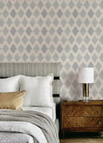 4142-72663 Stitched Heirloom Indigo Wallpaper