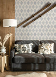 4142-72663 Stitched Heirloom Indigo Wallpaper