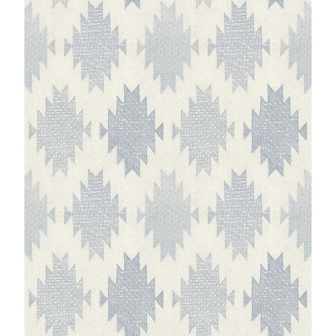 4142-72663 Stitched Heirloom Indigo Wallpaper