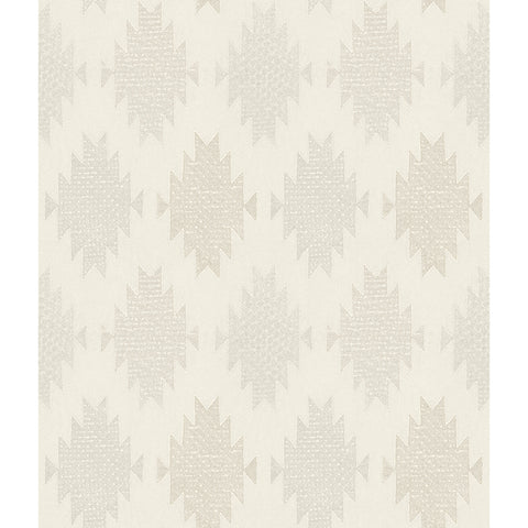 4142-72664 Stitched Heirloom White Wallpaper