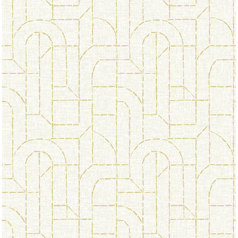 4146-27219 Integrity Yellow Arched Outlines Wallpaper