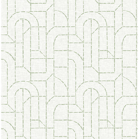 4146-27220 Integrity Light Green Arched Outlines Wallpaper