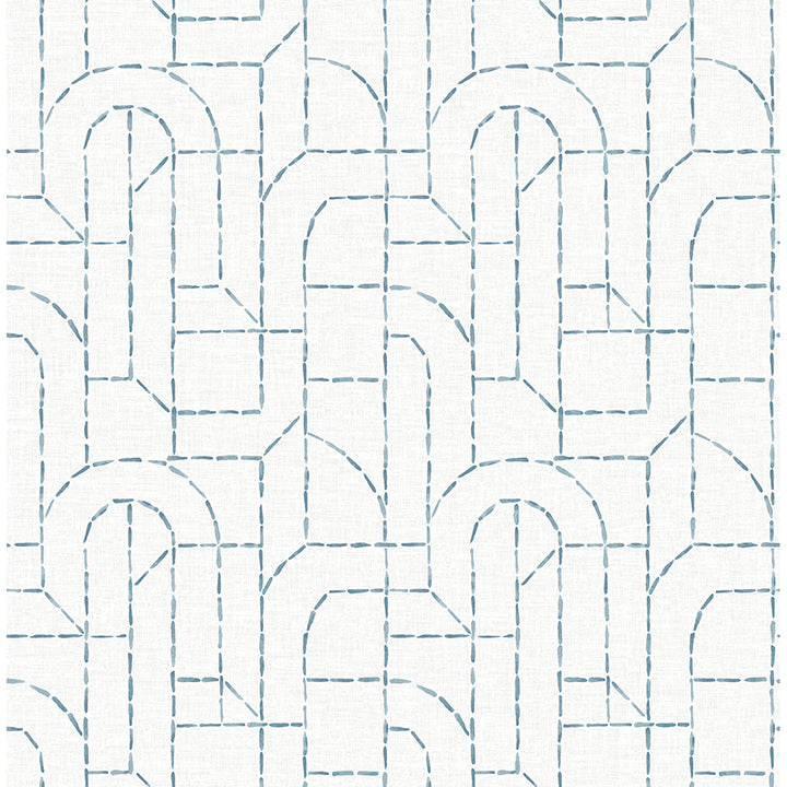 Wall Integrity Pattern 4146-27222 Integrity Blue Arched Outlines Wallpaper – wallcoveringsmart