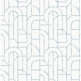 4146-27222 Integrity Blue Arched Outlines Wallpaper