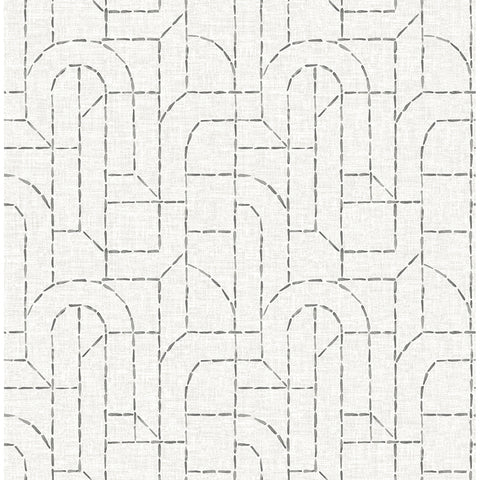 4146-27223 Integrity Grey Arched Outlines Wallpaper