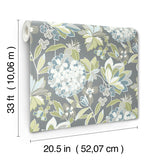 4146-27227 Valdivian Aqua Floral Wallpaper
