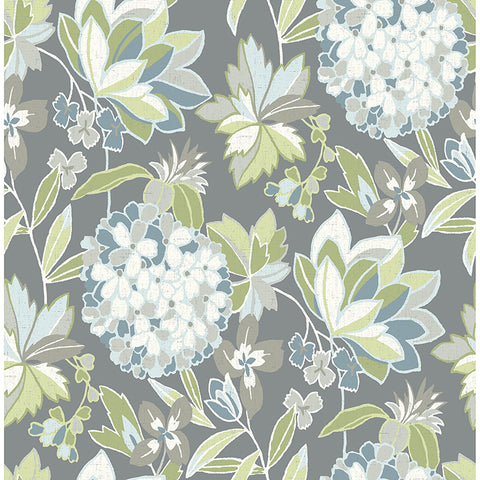 4146-27227 Valdivian Aqua Floral Wallpaper