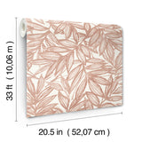 4146-27232 Rhythmic Coral Leaf Wallpaper