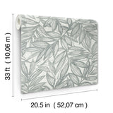 4146-27234 Rhythmic Grey Leaf Wallpaper