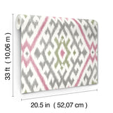 4146-27237 Solola Fuchsia Ikat Wallpaper