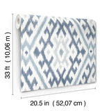 4146-27238 Solola Blue Ikat Wallpaper