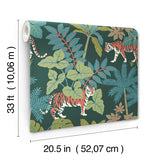 4146-27251 Caspian Evergreen Jungle Prowl Wallpaper