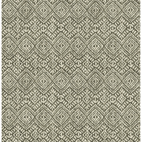 4146-27255 Gallivant Black Woven Geometric Wallpaper