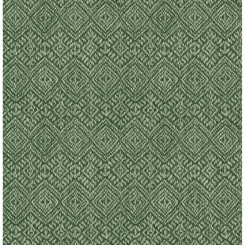 4146-27256 Gallivant Green Woven Geometric Wallpaper