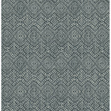 4146-27257 Gallivant Indigo Woven Geometric Wallpaper