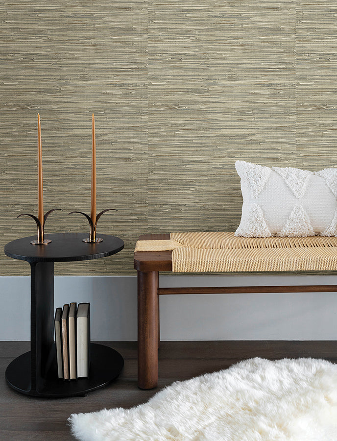 4146-27262 Exhale Olive Woven Faux Grasscloth Wallpaper