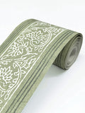 4148-14501 Carved Floral Green Trim Wall Border
