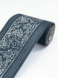 4148-14502 Carved Floral Blue Trim Wall Border