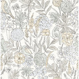 4148-27411 Goldfinch Neutral Birds and Blooms Wallpaper