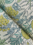 4148-27413 Goldfinch Aqua Birds and Blooms Wallpaper