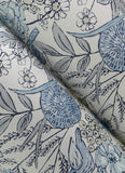4148-27414 Goldfinch Blue Birds and Blooms Wallpaper