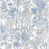 4148-27414 Goldfinch Blue Birds and Blooms Wallpaper