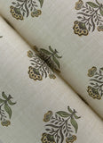 4148-27416 Hollyhock Honey Floral Crest Wallpaper
