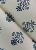  4148-27417 Hollyhock Blue Floral Crest Wallpaper