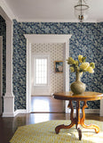  4148-27422 Begonia Indigo Floral Trail Wallpaper
