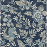  4148-27422 Begonia Indigo Floral Trail Wallpaper