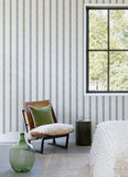 4148-27428 Mandevilla Blue Vine Stripe Wallpaper