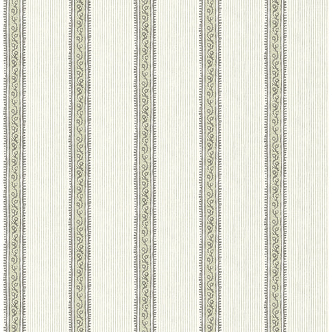 4148-27429 Mandevilla Green Vine Stripe Wallpaper